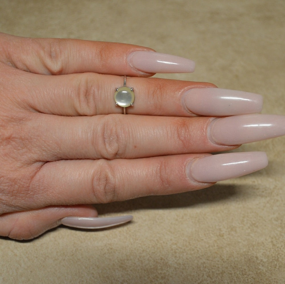 Sterling Silver Opal Midi Minimalist Ring - Picture 5 of 5
